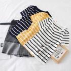 Striped Round-neck Knit Top