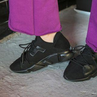 Contrast-trim Knit Running Sneakers