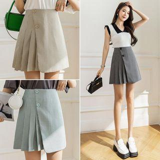 Gingham Check Irregular Mini Skirt