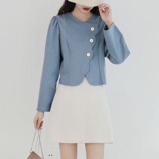Buttoned Cropped Blouse