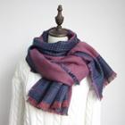 Fray Hem Houndstooth Winter Scarf