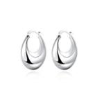 Fashion Hollow Oval Earrings Silver - One Size
