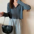 Long-sleeve Cable-knit Zip Sweater