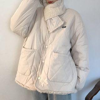 Reversible Quilted Fleece Button Jacket