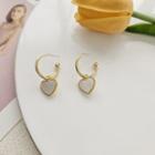 Heart Glaze Alloy Dangle Earring 1 Pair - Earrings - Love Heart - Gold - One Size