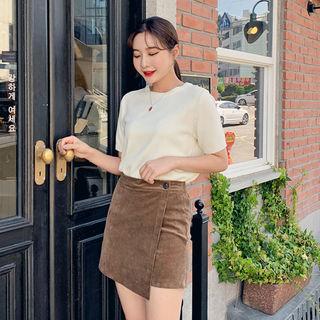 Wrap-front Corduroy Shorts