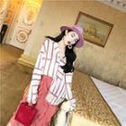 Color-block Long-sleeve Loose-fit Shirt Shirt - As Figure - One Size