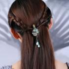 Retro Flower & Bead Hair Clip As Shown In Figure - One Size