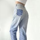 Patterned Ombre Wide Leg Jeans