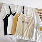 Letter Embroidered Knit Camisole