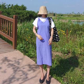 Tie-shoulder Pocket-detail Dress