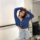V-neck Crop Cardigan