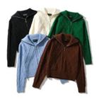 Cable Knit Zip-up Jacket