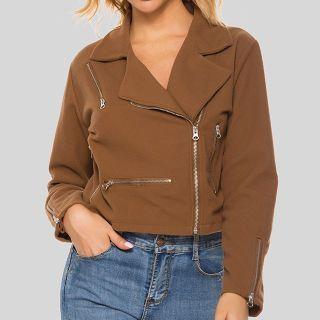 Zip Detail Cropped Jacket