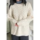 Oversized Cable-knit Sweater Ivory - One Size