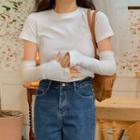 Ribbed T-shirt & Arm Warmer Set