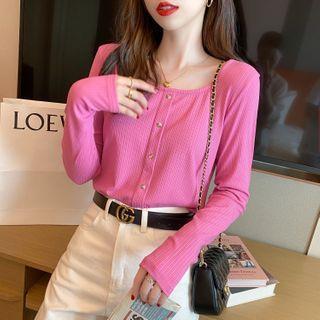 Button-down Crop T-shirt In 10 Colors