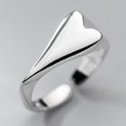 Heart Sterling Silver Open Ring S925 Sterling Silver - 1 Pc - Silver - One Size