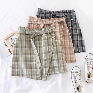 Plaid High-waist Mini Skirt