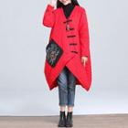 Embroidered Linen Cotton Padded Coat