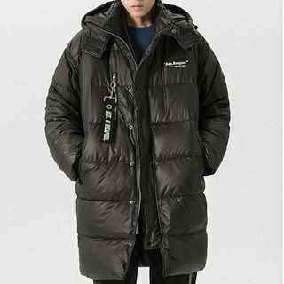 Long-sleeve Lettering Long Padded Jacket