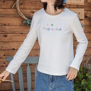 Floral Embroidered Round-neck Top