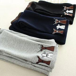 Deer Embroidered Leggings