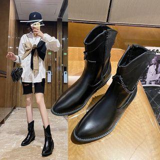 Croc Grain Mid-calf Boots