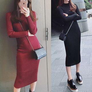 Ribbed Midi Bodycon Dress