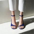 Ankle-strap Stiletto Suedette Sandals