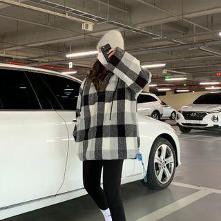 Check Dumble Anorak Hoodie Black - One Size