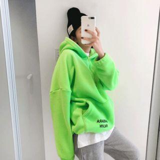 Zip-detail Brushed-fleece Lined Hooded Pullover