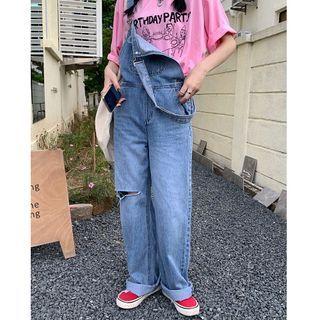 Distressed Loose-fit Jumper Pants