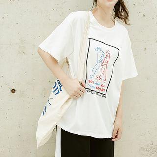 Short-sleeve Print T-shirt White - One Size