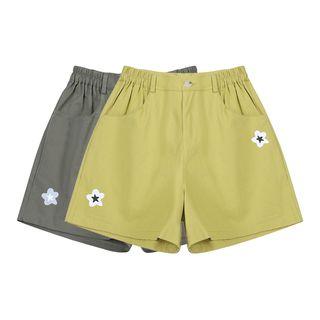 Embellished High-waist Wide-leg Shorts