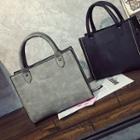Faux Leather Contrast-trim Handbag