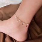 Bead Dangle Rhinestone Anklet As Shown In Figure - One Size