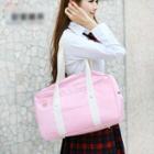 Two-tone Zip Carryall Bag Handle Strap - Pink - One Size
