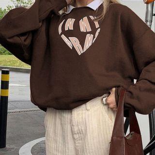 Round Neck Printed Long-sleeve Sweatshirt