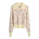 Collared Floral Sweater