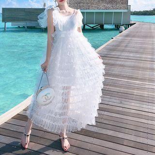 Short-sleeve Layered Maxi Sundress