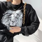 Tiger-print Loose Sweatshirt