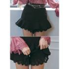 Inset Shorts Laced Ruffled Miniskirt
