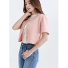 Pastel Crinkled Cropped Blouse