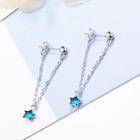 Faux Crystal Star Dangle Earring 1 Pair - As Shown In Figure - One Size