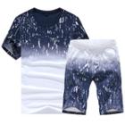 Set: Gradient Short Sleeve T-shirt + Drawstring Shorts