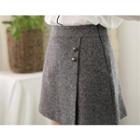 Button-side A-line Miniskirt