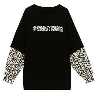 Leopard Panel Sweatshirt
