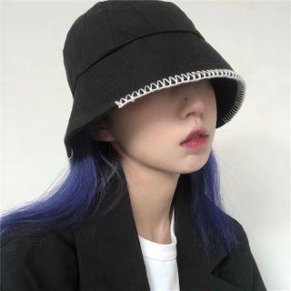 Couple Matching Stitched Bucket Hat Black - One Size