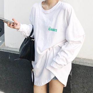 Long Sleeve Lettering T-shirt Dress